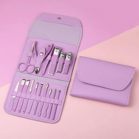 16 in 1 Nail Cutter Set Stainless Steel Nail Clippers Set With Folding Bag Manicure Cutter Kits Scissors Beauty Tool