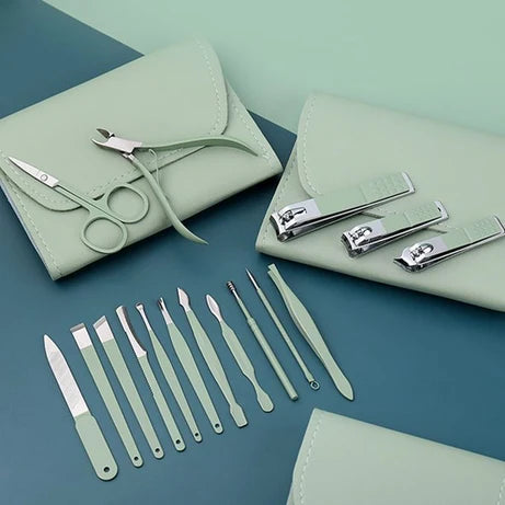 16 in 1 Nail Cutter Set Stainless Steel Nail Clippers Set With Folding Bag Manicure Cutter Kits Scissors Beauty Tool