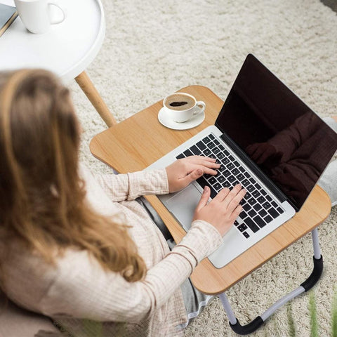 Portable Laptop Table With Cup Holder Ergonomic Design for Home & Office Use