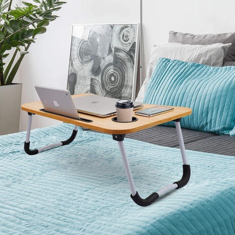 Portable Laptop Table With Cup Holder Ergonomic Design for Home & Office Use
