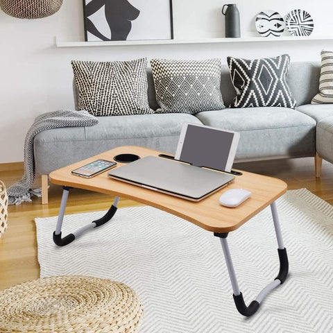 Portable Laptop Table With Cup Holder Ergonomic Design for Home & Office Use