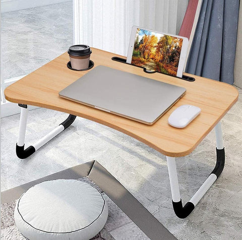 Portable Laptop Table With Cup Holder Ergonomic Design for Home & Office Use